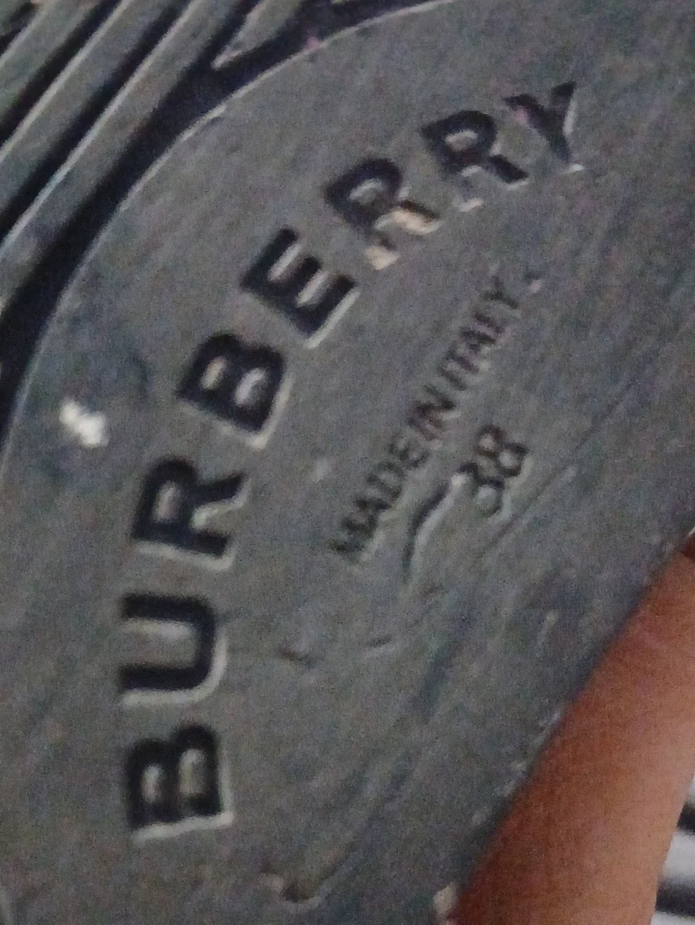 Burberry Black Slides with Beige Check Strap